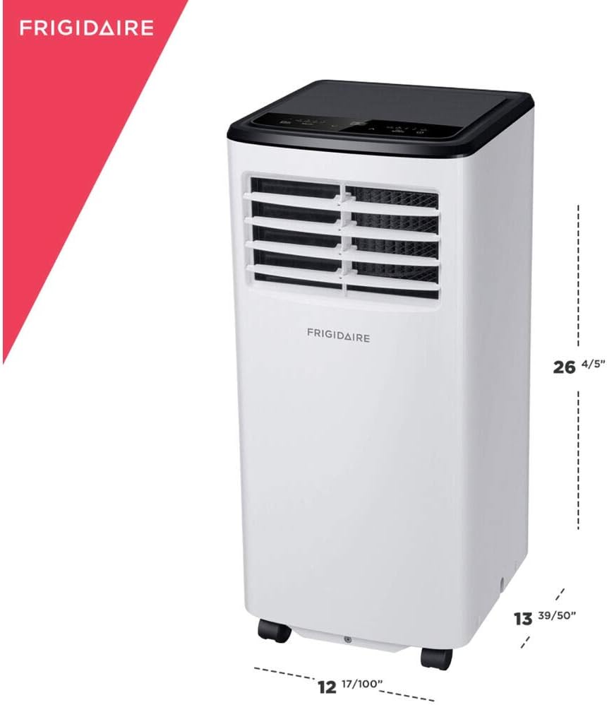 Frigidaire FHPC082AC1 Portable Room Air Conditioner, 8,000 BTU (ASHRAE)/5,500 BTU (DOE) with a Multi-Speed Fan, Dehumidifier Mode, Easy-to-Clean Washable Filter, in White