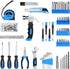 DEKOPRO Drill Set: Tool Set with 8V Blue Cordless Drill, Home Tool Kit with Drill, Hand Tool Kits for Women 126 Piece