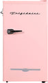 Frigidaire Retro Compact Fridge with Chiller, 3.2 cu ft Countertop Fridge with Built-In Bottle Opener, Compact Refrigerator for Office, Bedroom, Dorm Room or Cabin - 16.5"D x 19"W x 31"H (Pink)