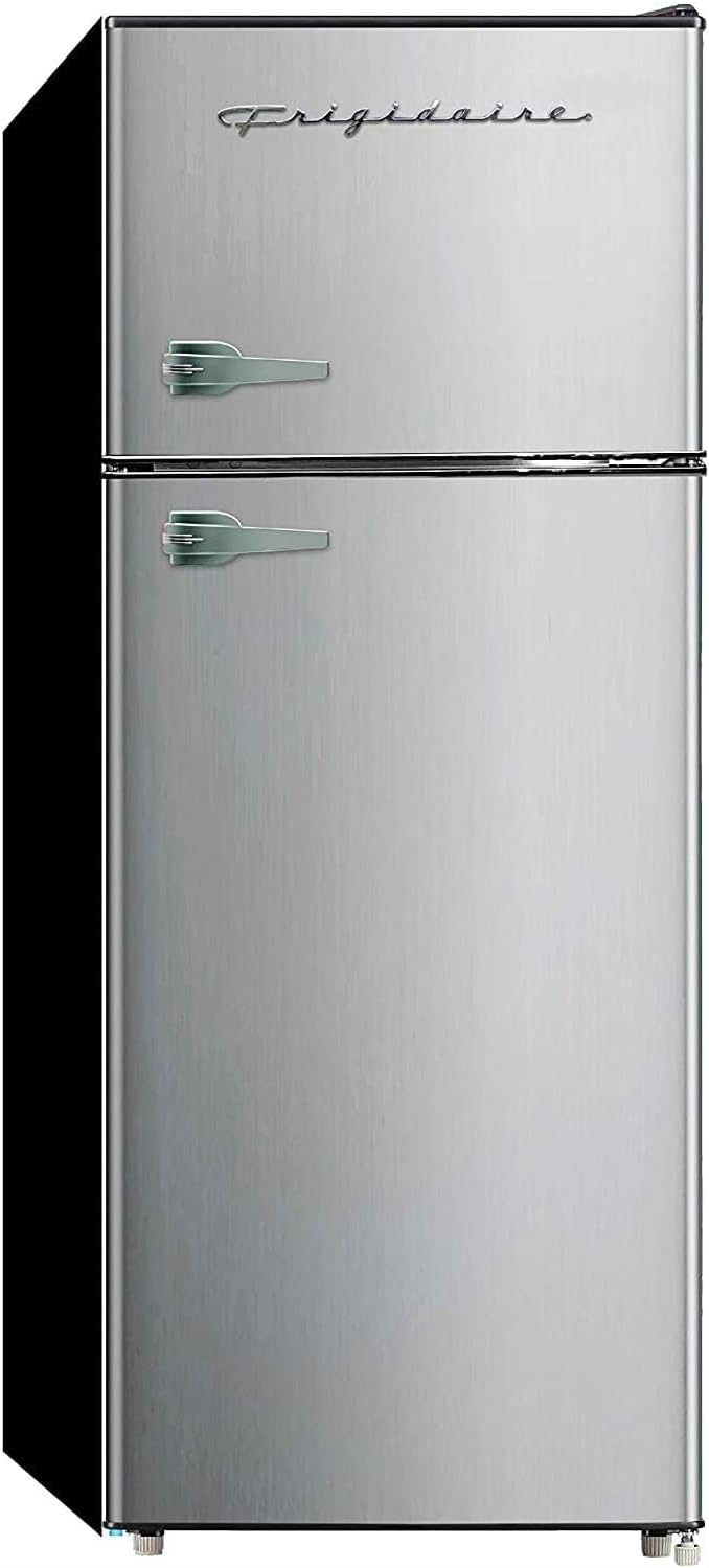 Frigidaire EFR751 2 Door Apartment Size Refrigerator/Freezer Combo, 7.5 cu ft, Platinum Series, Stainless, 23" D x 21.5" W x 55.5" H, Stainless Steel