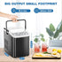 Sweetcrispy Countertop Ice Maker Machine, Portable Self-Cleaning Ice Machine with Ice Scoop, Basket and Handle, 9 Cubes in 6 Mins, 26.5lbs/24Hrs, 2 Sizes of Bullet Ice for Home Kitchen, Coal Black