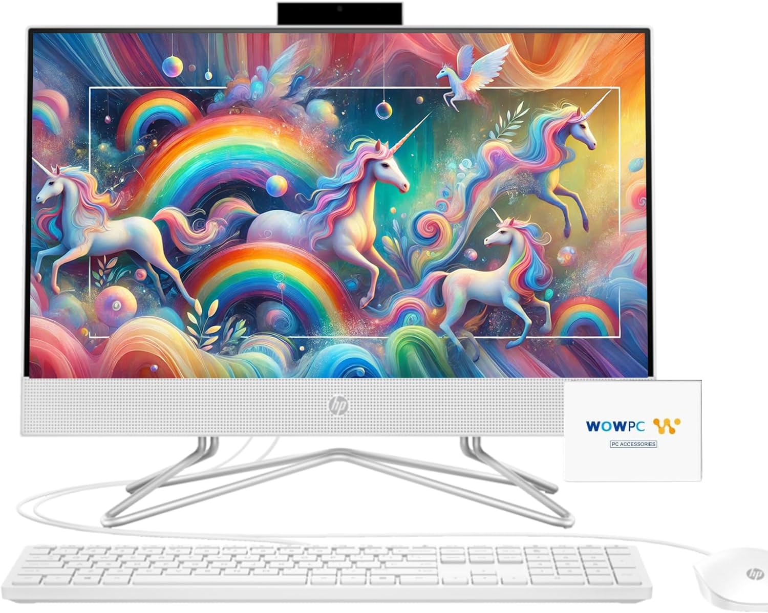 HP 22 inch All-in-One Desktop PC • 2024 Latest Model • Microsoft Office Trial • FHD Display • 32GB RAM • 1TB Storage (512GB SSD + 512GB External HD) • Intel Celeron CPU • w/WOWPC Bundle • Win 11 Pro