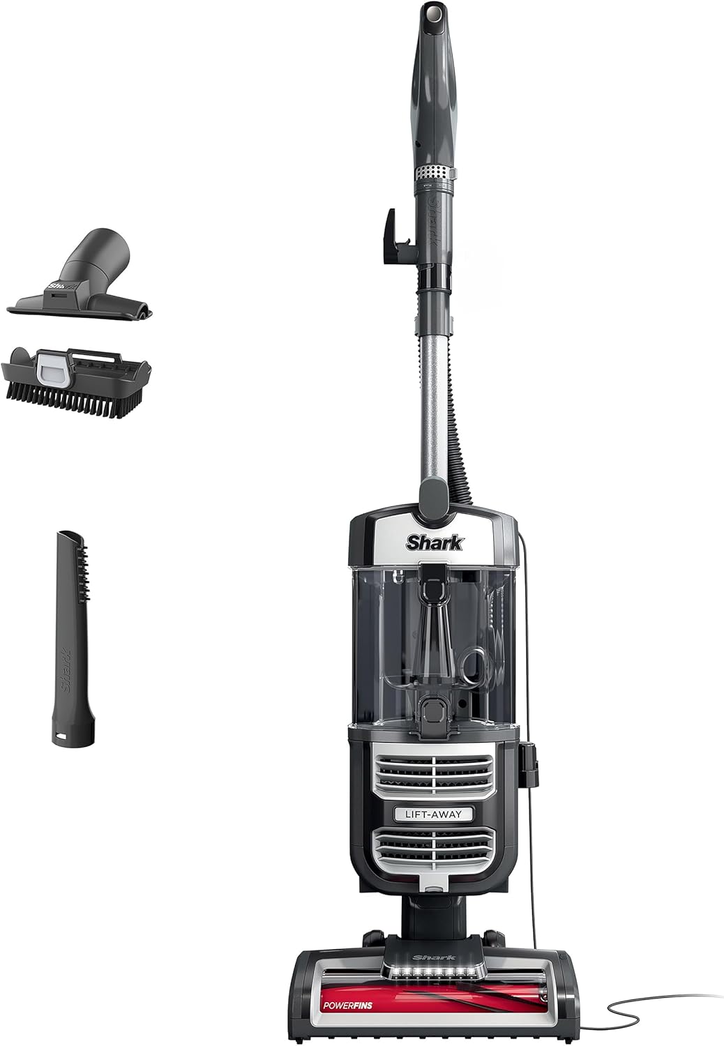 Shark UV730 Navigator Lift-Away Upright Vacuum, PowerFins HairPro Self-Cleaning Brushroll, HEPA Filter with Anti-Allergen Technology, LED Headlights, Swivel Steering, Gray