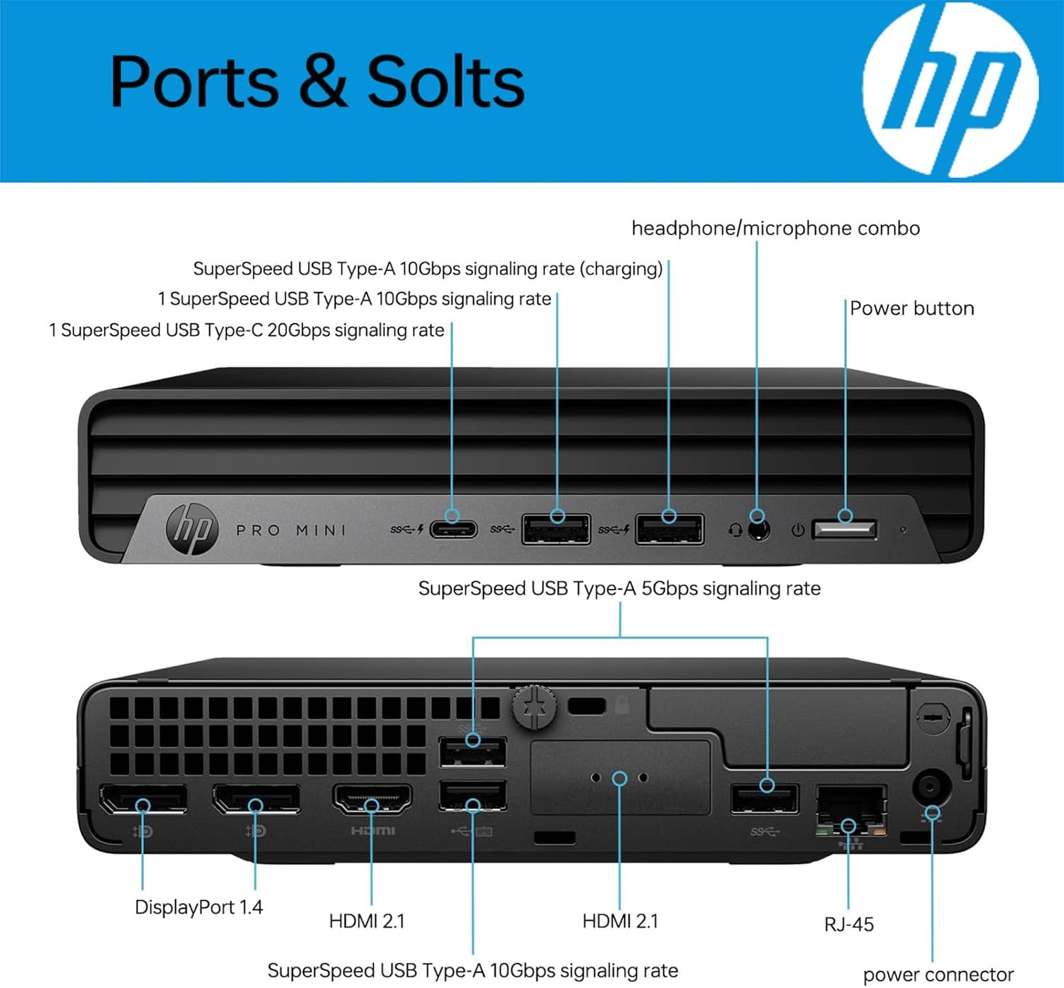 HP Pro 400 G9 Mini PC Desktop Computer, Intel CPU, 16GB DDR5 RAM, 256GB PCIe SSD, Triple 4K Display Support, USB-C, Ultra-Quiet Design, Bluetooth 5.2, WiFi 6, Keyboard and Mouse, Windows 11 Pro